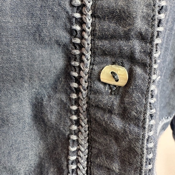 Soft Surroundings Embroidered Denim Blue Blouse - Picture 7 of 10